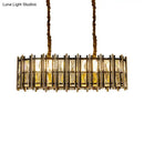 GobekUsa Modern Black-Gold Crystal Inlaid Pendant Light - 8-Light, Oblong Shape - Ideal for Island Hanging