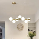 GobekUsa 9-Light Black LED Pendant Chandelier for Modern Living Spaces