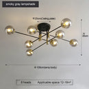GobekUsa Black & Gold LED Round Ball Chandelier - Elegant Lighting Fixture for Home