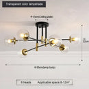 GobekUsa Black & Gold LED Round Ball Chandelier - Elegant Lighting Fixture for Home