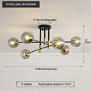 GobekUsa Black & Gold LED Round Ball Chandelier - Elegant Lighting Fixture for Home