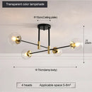 GobekUsa Black & Gold LED Round Ball Chandelier - Elegant Lighting Fixture for Home