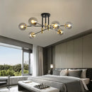 GobekUsa Black & Gold LED Round Ball Chandelier - Elegant Lighting Fixture for Home