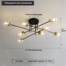 GobekUsa Black & Gold LED Round Ball Chandelier - Elegant Lighting Fixture for Home