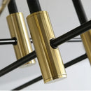 GobekUsa Black & Gold LED Round Ball Chandelier - Elegant Lighting Fixture for Home