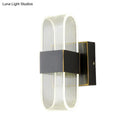 GobekUsa Mini Oblong Sconce Light - Simple Acrylic 1/2-Light LED Wall Mount in Black
