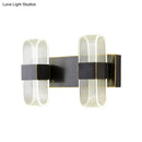 GobekUsa Mini Oblong Sconce Light - Simple Acrylic 1/2-Light LED Wall Mount in Black