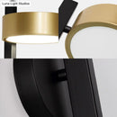 GobekUsa Modern Metallic LED Reading Lamp: Black and Gold Cylinder Sconce Light Fixture with White Illumination