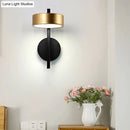 GobekUsa Modern Metallic LED Reading Lamp: Black and Gold Cylinder Sconce Light Fixture with White Illumination