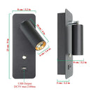 GobekUsa LED Wall Lights with Switch and USB Interface, Modern Wall Sconce Lighting