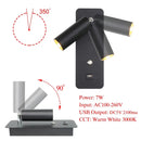 GobekUsa LED Wall Lights with Switch and USB Interface, Modern Wall Sconce Lighting