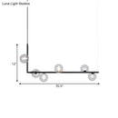 GobekUsa Modern Linear Chandelier - 6/8 Lights Glass Shade Island Light in Black/Gold