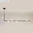 GobekUsa Modern Linear Chandelier - 6/8 Lights Glass Shade Island Light in Black/Gold