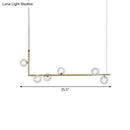 GobekUsa Modern Linear Chandelier - 6/8 Lights Glass Shade Island Light in Black/Gold
