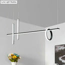 GobekUsa Modern Black Linear Island LED Pendant Light with Dual Lines and Ring