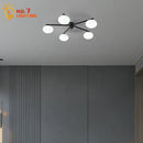 GobekUsa Black/Gold Lustre Copper Ceiling LED Modern Light Fixture for Living Room/Kitchen/Balcony