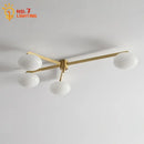 GobekUsa Black/Gold Lustre Copper Ceiling LED Modern Light Fixture for Living Room/Kitchen/Balcony