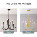 GobekUsa Gold Metal Chandelier: Modern Nordic LED Lighting for Living Room, Kitchen, Dining Room