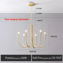 GobekUsa Gold Metal Chandelier: Modern Nordic LED Lighting for Living Room, Kitchen, Dining Room