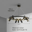 GobekUsa Black Metal Circle LED Pendant Light for Living room, Dining, Kitchen, Bar Decor