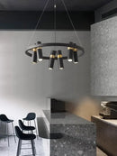 GobekUsa Black Metal Circle LED Pendant Light for Living room, Dining, Kitchen, Bar Decor