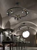 GobekUsa Black Metal Circle LED Pendant Light for Living room, Dining, Kitchen, Bar Decor