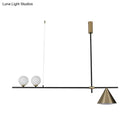 GobekUsa Contemporary Metal Cone Island Light with 3 Heads and Gold/Black Finish for Dining Room Ceiling