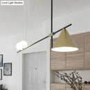 GobekUsa Contemporary Metal Cone Island Light with 3 Heads and Gold/Black Finish for Dining Room Ceiling