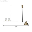 GobekUsa Contemporary Metal Cone Island Light with 3 Heads and Gold/Black Finish for Dining Room Ceiling