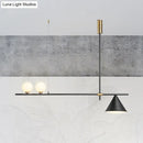 GobekUsa Contemporary Metal Cone Island Light with 3 Heads and Gold/Black Finish for Dining Room Ceiling