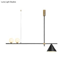 GobekUsa Contemporary Metal Cone Island Light with 3 Heads and Gold/Black Finish for Dining Room Ceiling