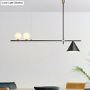 GobekUsa Contemporary Metal Cone Island Light with 3 Heads and Gold/Black Finish for Dining Room Ceiling