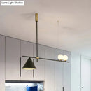 GobekUsa Contemporary Metal Cone Island Light with 3 Heads and Gold/Black Finish for Dining Room Ceiling