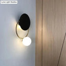 GobekUsa Modern Metal Planet Wall Mount Lamp - 1 Light Black Finish, Opal Glass Fixture