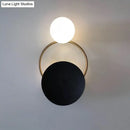 GobekUsa Modern Metal Planet Wall Mount Lamp - 1 Light Black Finish, Opal Glass Fixture
