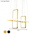 GobekUsa Simple Style Metal Rectangle Ceiling Pendant Light with Black/Gold Finish - Warm/White Island Light Fixture
