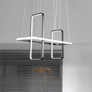 GobekUsa Simple Style Metal Rectangle Ceiling Pendant Light with Black/Gold Finish - Warm/White Island Light Fixture