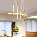 GobekUsa Simple Style Metal Rectangle Ceiling Pendant Light with Black/Gold Finish - Warm/White Island Light Fixture