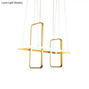 GobekUsa Simple Style Metal Rectangle Ceiling Pendant Light with Black/Gold Finish - Warm/White Island Light Fixture