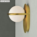 GobekUsa Modern Milk Glass Wall Light with Oval Metal Backplate in Black/Gold for Bedroom Sconce Lighting