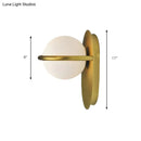 GobekUsa Modern Milk Glass Wall Light with Oval Metal Backplate in Black/Gold for Bedroom Sconce Lighting