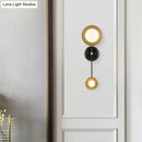 GobekUsa Modern 2-Light Balance Scale Wall Sconce: Black & Gold, Milky Glass Reading Lamp