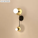 GobekUsa Modern 2-Light Balance Scale Wall Sconce: Black & Gold, Milky Glass Reading Lamp