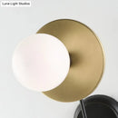 GobekUsa Modern 2-Light Balance Scale Wall Sconce: Black & Gold, Milky Glass Reading Lamp