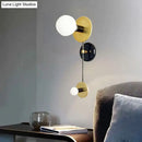 GobekUsa Modern 2-Light Balance Scale Wall Sconce: Black & Gold, Milky Glass Reading Lamp