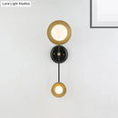 GobekUsa Modern 2-Light Balance Scale Wall Sconce: Black & Gold, Milky Glass Reading Lamp