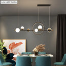 GobekUsa Modern Black Acrylic Sphere LED Pendant Light with Halo Ring - Ideal for Restaurants