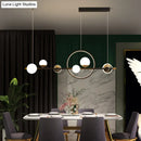 GobekUsa Modern Black Acrylic Sphere LED Pendant Light with Halo Ring - Ideal for Restaurants