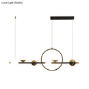 GobekUsa Modern Black Acrylic Sphere LED Pendant Light with Halo Ring - Ideal for Restaurants