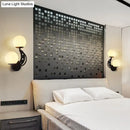 GobekUsa Contemporary Bedroom Sconce Light: 2 Bulbs Black/Gold Wall Lamp with Milky Glass Ball Shades (Left/Right)